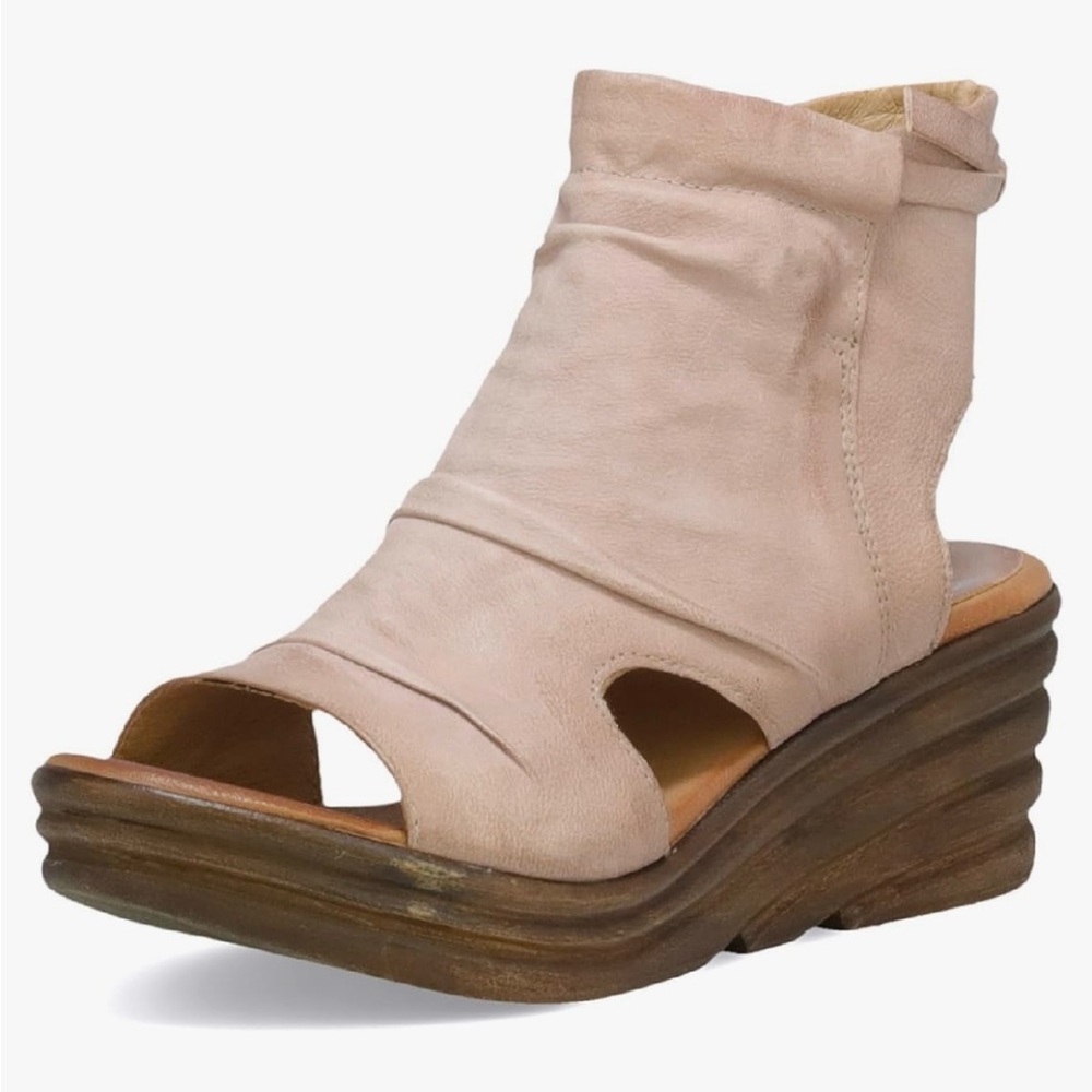Miz Mooz Stylish Peep-Toe Wedge Sandals